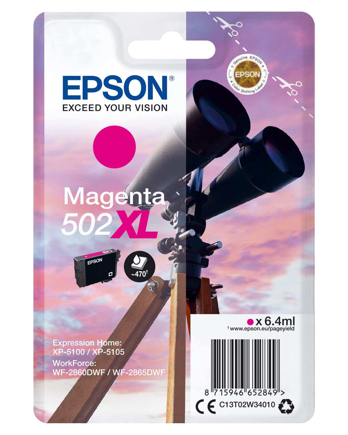 Epson singlepack magenta 502xl ink sec