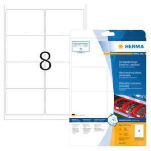 HERMA Etiket PE (Polyetheen) Permanent 99mm 67mm Wit 2.100st op A4 Vel