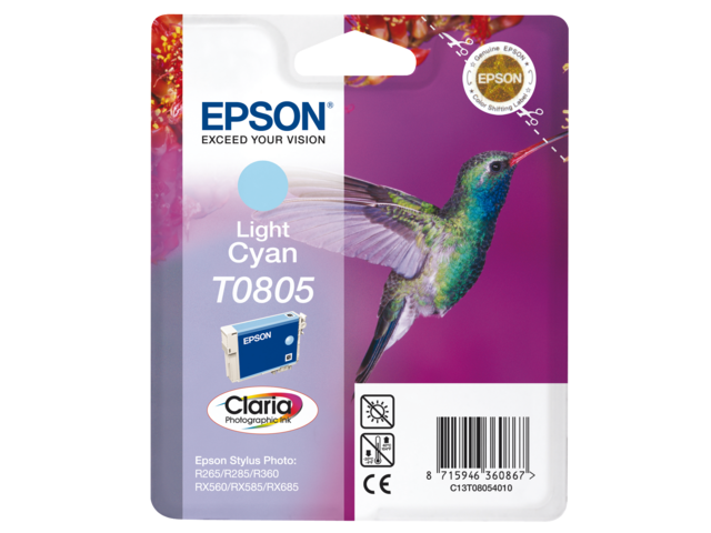 Epson Inkt Cartridge T0805 Light Cyaan 7,4ml