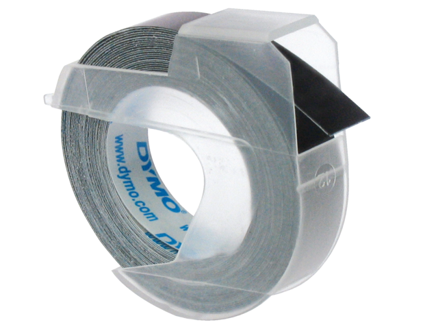 Dymo Reliëftape S0898130 Vinyl Wit Zwart 9mm 3m