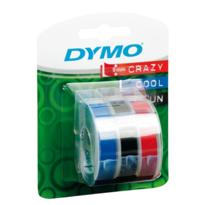 S0847750 - DYMO Reliëftape Zwart/Blauw/Rood Wit