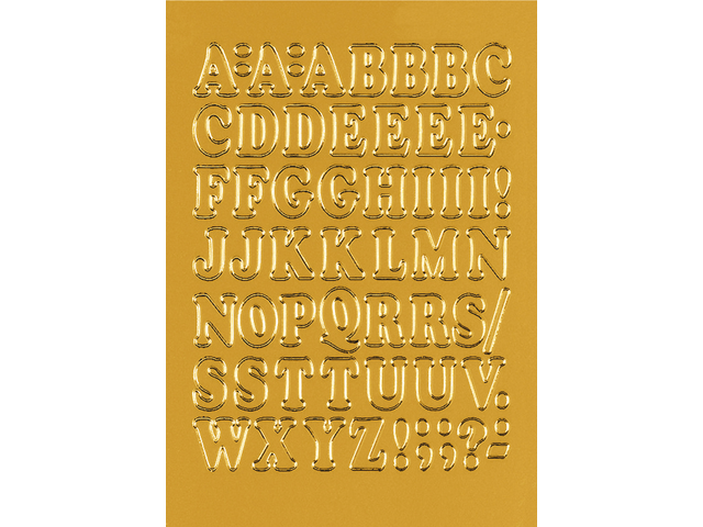 4183 - HERMA Speciaal Etiket Folie Letters A-Z no:4183 12mm 50st Goud 1 Pak