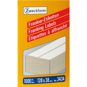 3434 - Avery Frankeer Etiket Zweckform no:3434 128x38mm 1.000st Wit
