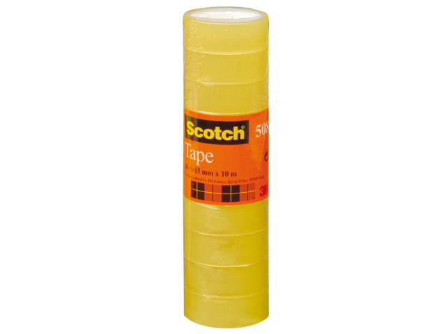 3M Plakband Scotch Extra Strong 15mmx10m Transparant Geel 10st