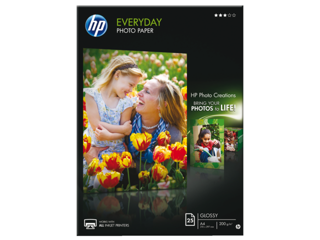 HP Fotopapier Everyday A4 200g/m² Gloss 25vel