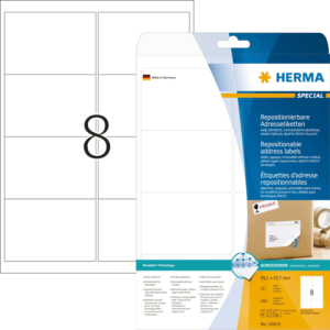 Herma Speciaal Etiket Verwijderbaar no:10018 99.1x67.7mm Wit 200st 1 Pak