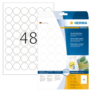 HERMA Speciaal Etiket Verwijderbaar Ø30mm Wit 1.200st 1 Pak