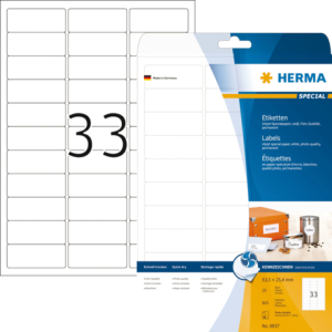 8837 - HERMA Speciaal Etiket no:8837 63.5x25.4mm 825st Wit 1 Pak