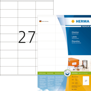 HERMA Etiket Premium 70x32mm Wit 2.700st 1 Pak