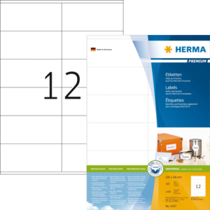 HERMA Etiket Premium no:4457 105x48mm Wit 1.200st 1 Pak