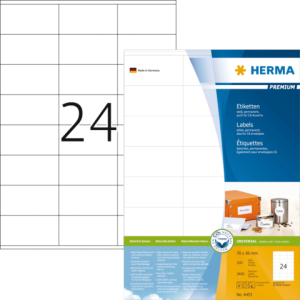 HERMA Etiket Premium 70x36mm Wit 2.400st 1 Pak