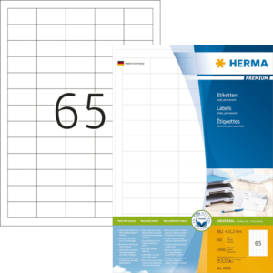 HERMA Etiket Premium no:4606 38.1x21.2mm Wit 13.000st 1 Pak