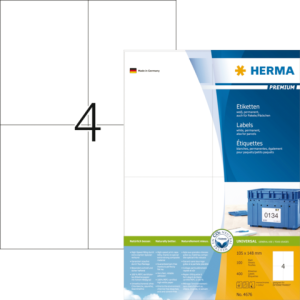 HERMA Etiket Premium 105x148mm Wit 400st 1 Pak