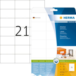 HERMA Etiket Premium 70x42.3mm Wit 525st 1 Pak
