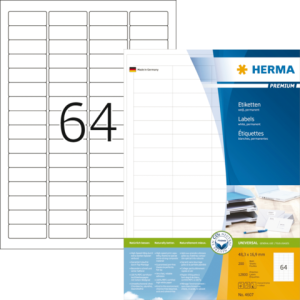 HERMA Etiket Premium no:4607 48.3x16.9mm Wit 12.800st 1 Pak