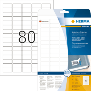 Herma Speciaal Etiket Verwijderbaar no:10003 35.6x16.9mm Wit 2.000st 1 Pak