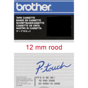 Brother Lettertape Gelamineerd P-Touch Rood Wit 12mm 7.7m