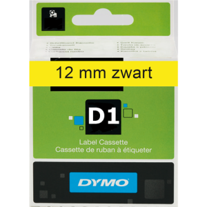 S0720580 - DYMO D1 12mm 7m Geel Zwart Polyester 45018