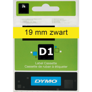 S0720880 - DYMO Lettertape D1 19mm 7m Geel Zwart Polyester 45808