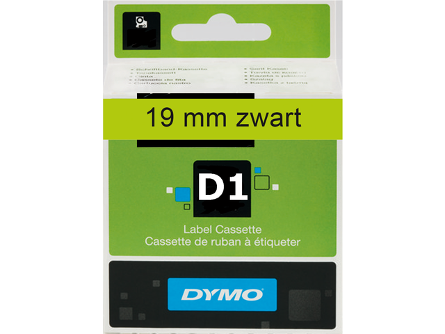 S0720890 - DYMO Lettertape D1 19mm 7m Groen Zwart Polyester 45809