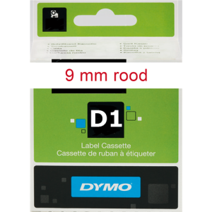 DYMO Lettertape D1 9mm 7m Wit Rood Polyester 40915