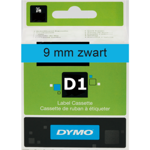 DYMO Lettertape D1 9mm 7m Blauw Zwart Polyester 40916