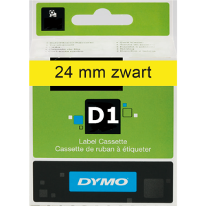 DYMO Lettertape D1 24mm 7m Geel Zwart Polyester 53718