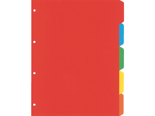 PE405 - KANGARO Tabbladen 4-Gaats 5-Delig Diverse Kleuren 1-Set A4