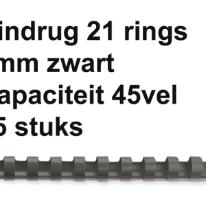 5330702 - FELLOWES Bindrug Kunststof A4 21-Rings 8mm Zwart 25st