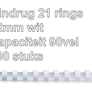 5346206 - FELLOWES Bindrug Kunststof A4 21-Rings 12mm 90vel Wit 100st