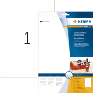 8895 - HERMA Speciaal Etiket no:8895 210x297mm 10st Wit 1 Pak