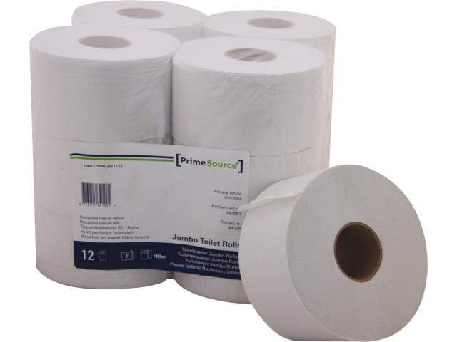 Primesource Toiletpapier Jumbo Papier 12-Rollen 1st
