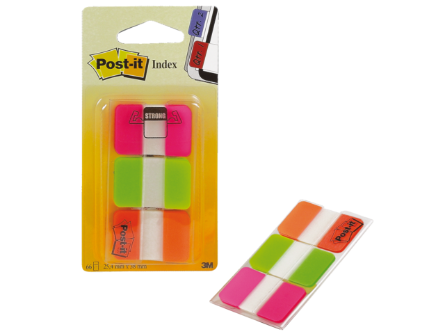 686-PGO - 3M Post-It Index Tabs Strong 25x43mm Diverse Kleuren 1pak