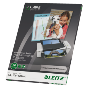 74850000 - LEITZ Lamineerhoes 80mcr iLam A3 Hoogglans 1 Pak