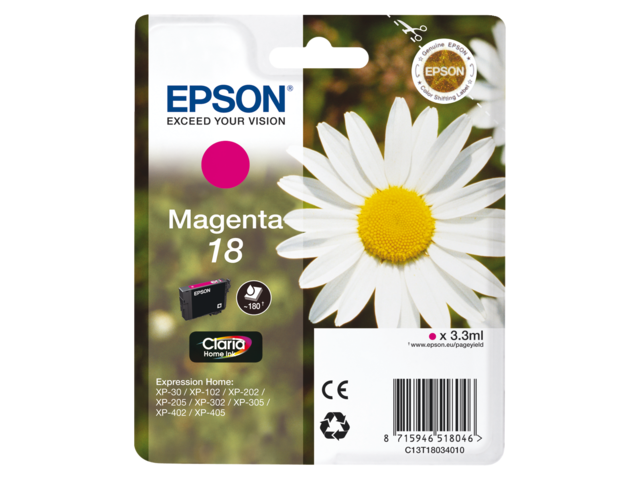 EPSON Inkt Cartridge 18 Magenta 3,3ml 1st