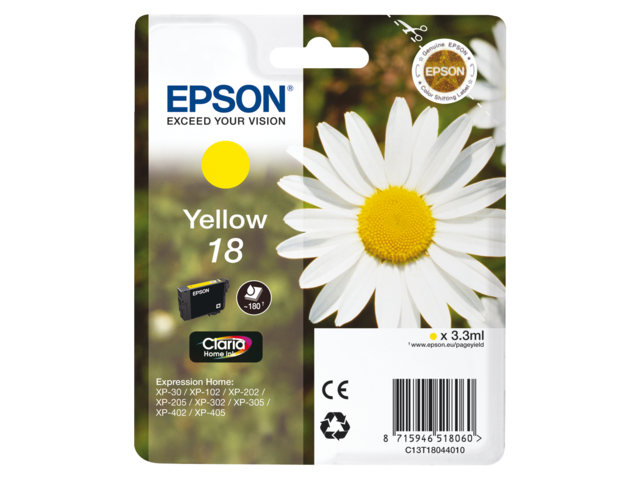 EPSON Inkt Cartridge 18 Yellow 3,3ml 1st