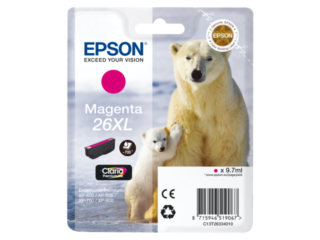 EPSON Inkt Cartridge 26XL Magenta 9,7ml 1st