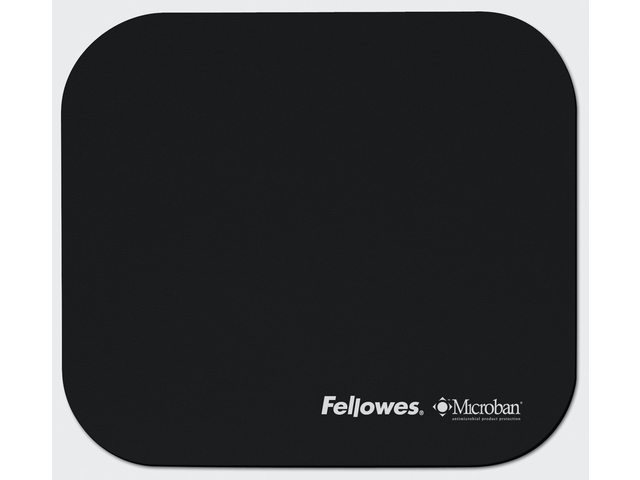 5933907 - FELLOWES Muismat Microban Rubber Zwart