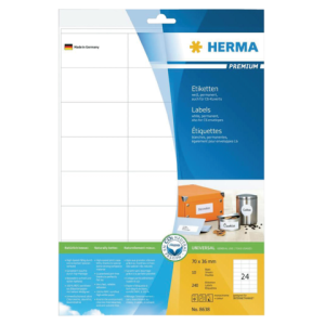 Herma Etiket Premium no:8638 70x36mm Wit 240st 1 Pak