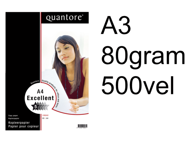 88106697 - Quantore Kopieerpapier Excellent A3 80g/m² Wit 500vel