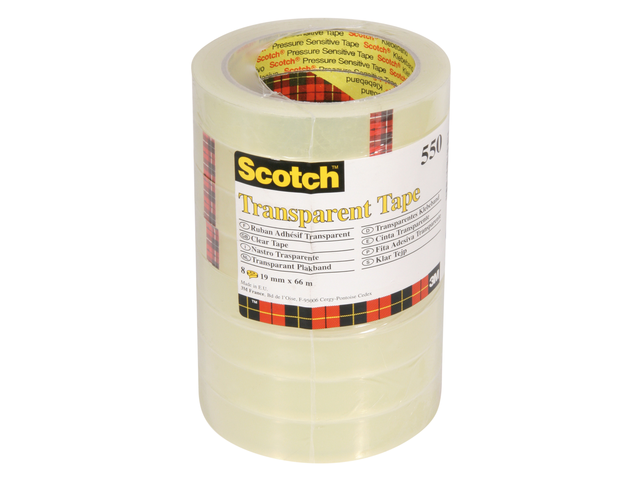 5501966A - 3M Plakband Scotch 550 19mmx66m Transparant 8st