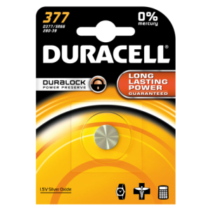 062986 - DURACELL Knoopcelbatterij Zilver Oxide Eenmalig Gebruik 377