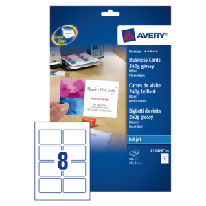 C32028-10 - Avery Visitekaartje C32028-10 85x54mm Wit 80st