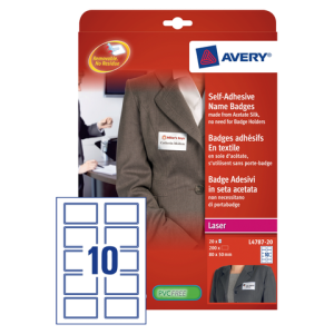 L4787-20 - Avery Badge Zelfklevend L4787-20 A4 80x50mm