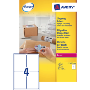 L7169 - Avery Verzend Etiket QuickPEEL L7169 99.1x139mm 400st Wit 1 Pak