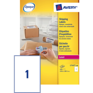 L7167-100 - Avery Verzend Etiket Papier L7167 199.6x289.1mm 100st Wit 1 Pak