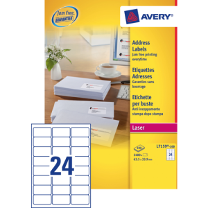 AVERY Adres Etiket QuickPEEL L7159 63.5x33.9mm 960st Wit 1 Pak