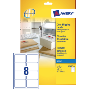 J8565-25 - Avery Verzend Etiket QuickPEEL J8565 99.1x67.7mm 200st Transparant 1 Pak