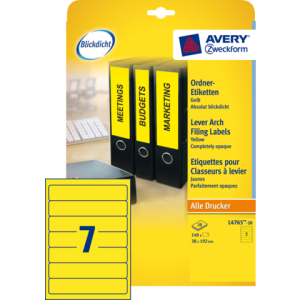 AVERY Rugetiketten Papier L4765 192x38mm 140st Geel