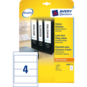 L6061-25 - Avery Rugetiketten Zweckform 54x190mm 100st Wit